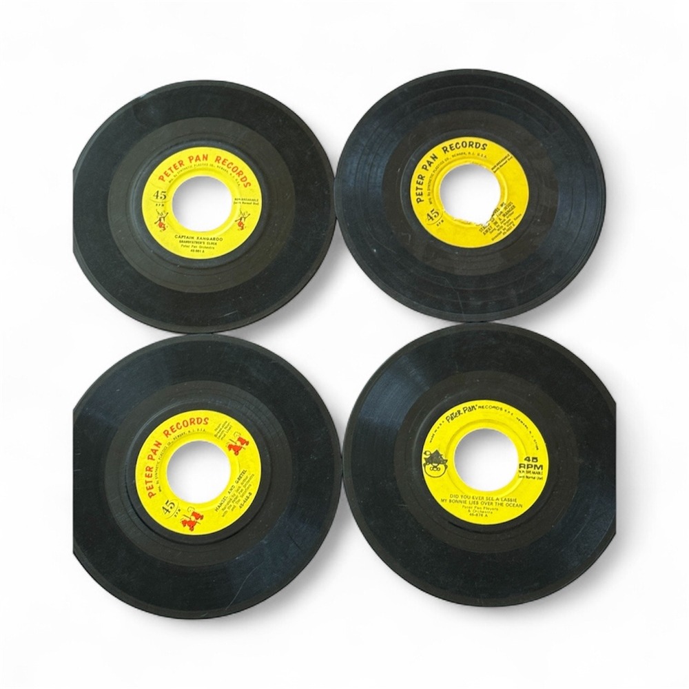 Peter Pan Records 45 RPM Vintage Childrens Vinyl Records Lot Captain Kangaroo